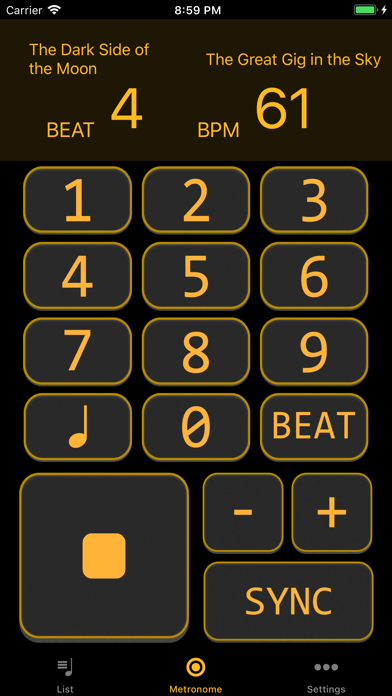 Capturas de tela do Live Metronome