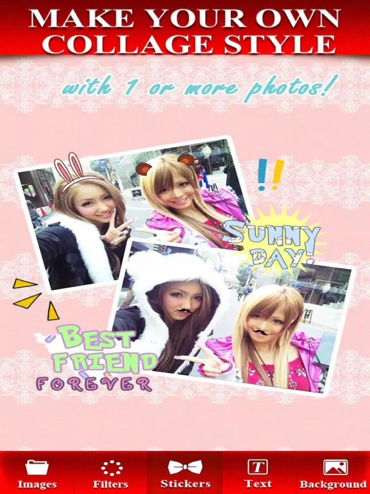 Capturas de pantalla de Awesome InstaFotoCollage - Blend Yr Beautiful Pictures to Ultra Fashionista Collage Photo Editor iPad 
