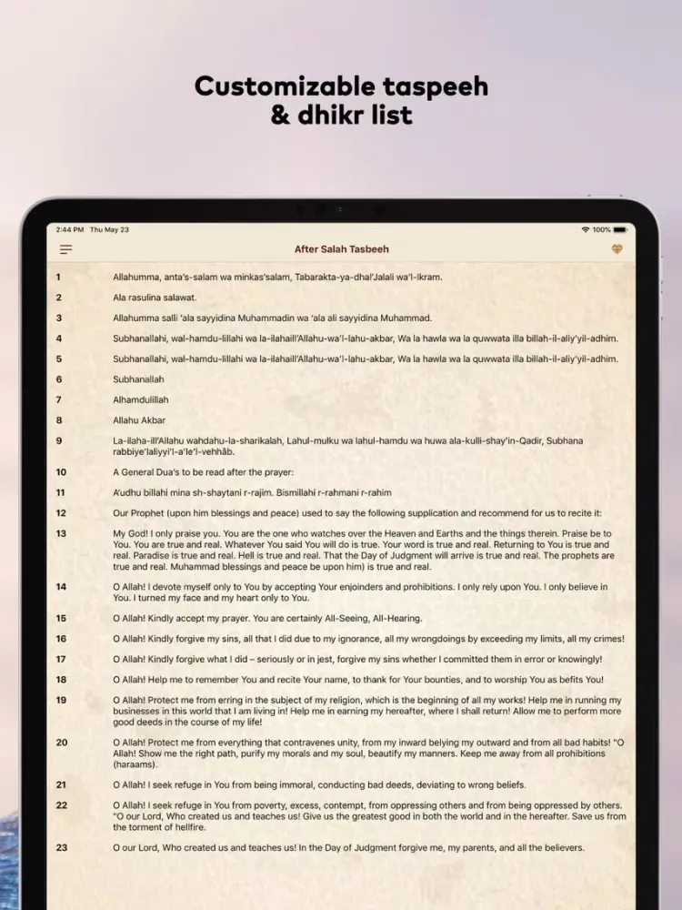 Ảnh chụp màn hình của Tasbeeh Counter- Digital Dhikr iPad 