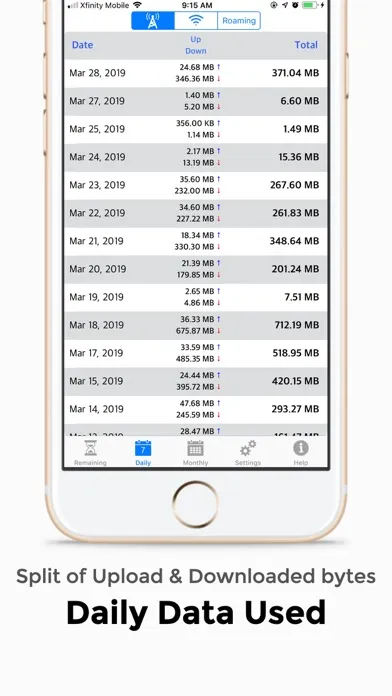Ảnh chụp màn hình của Data Tracker Lite