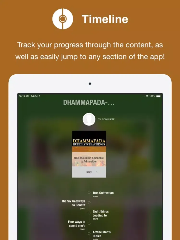 Tangkapan layar Dhammapada Buddha's Teachings iPad 