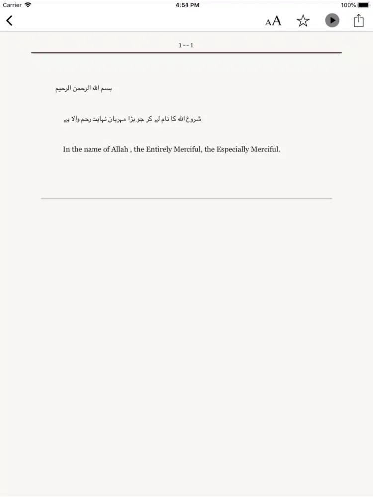 Quran in English, Arabic, Urdu iPad  Screenshots