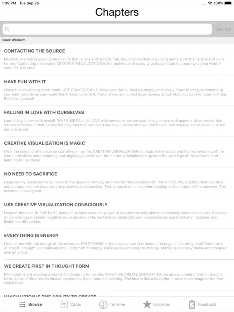 Capturas de tela do Creative Visualization Deck iPad 