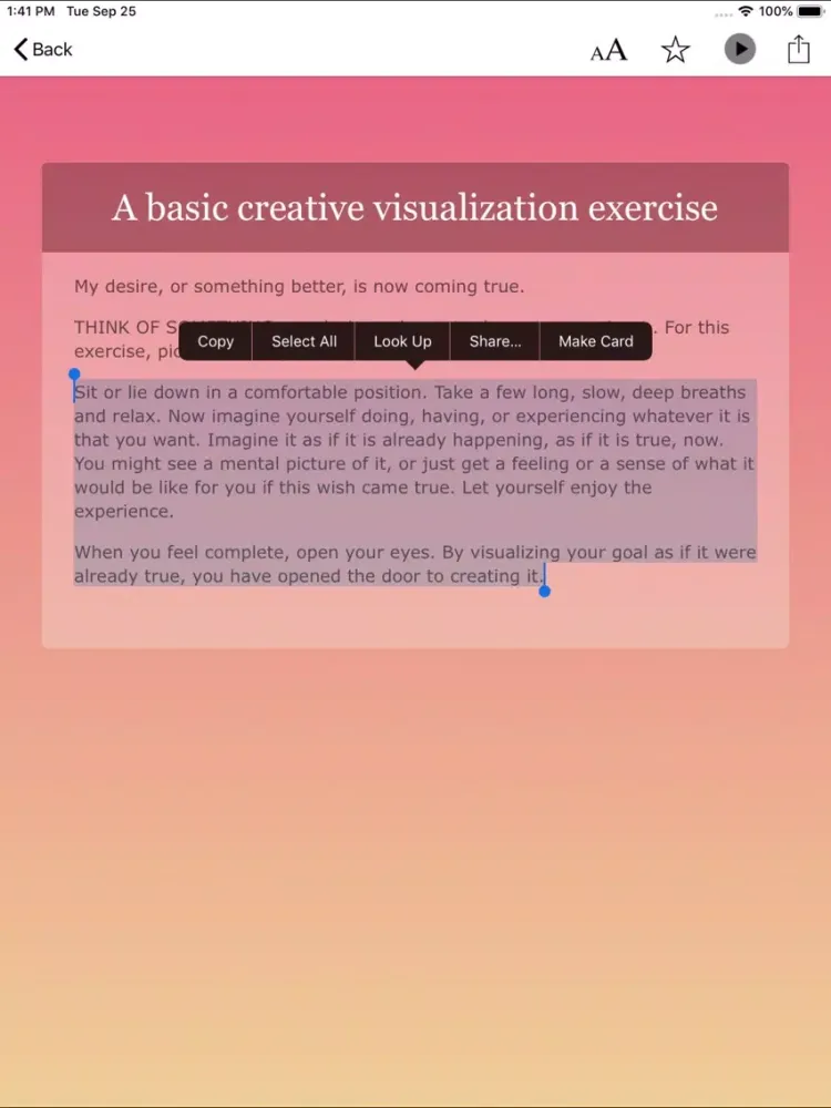 Capturas de tela do Creative Visualization Deck iPad 