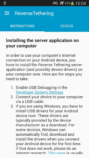 Ảnh chụp màn hình của ReverseTethering NoRoot PRO