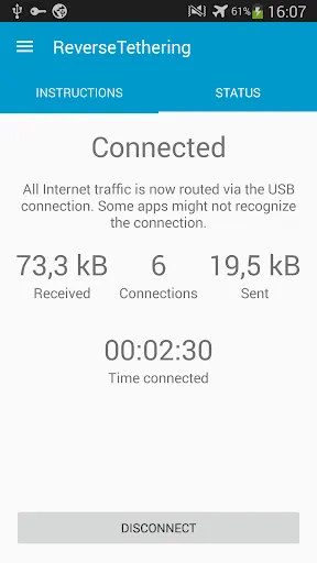 Ảnh chụp màn hình của ReverseTethering NoRoot PRO