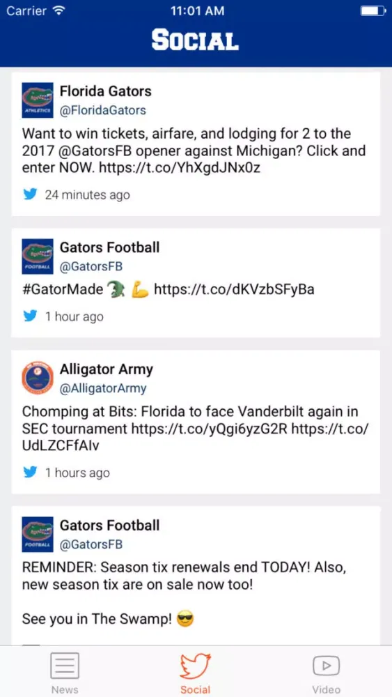Capturas de tela do Gator Nation
