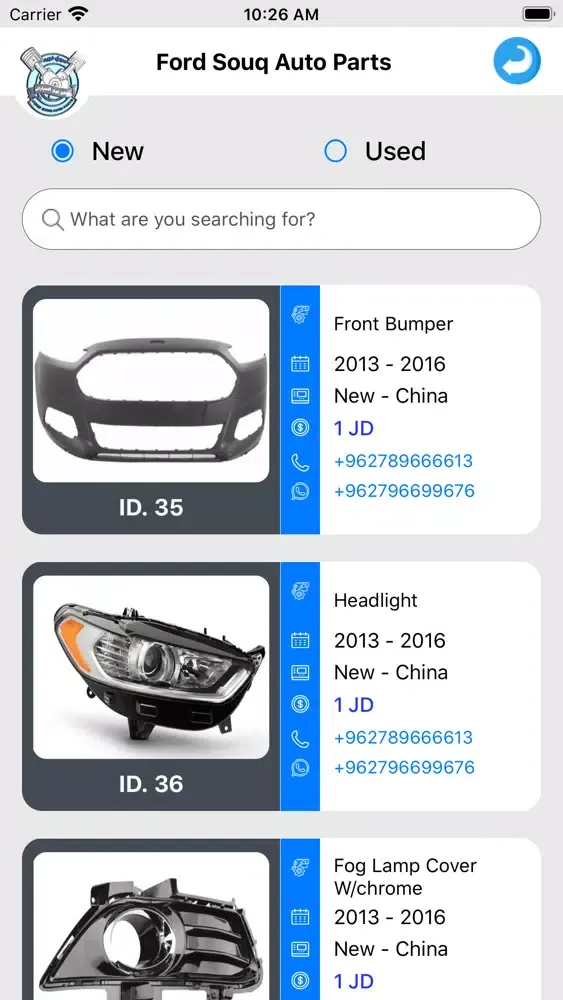 Tangkapan layar Ford Souq Auto Parts