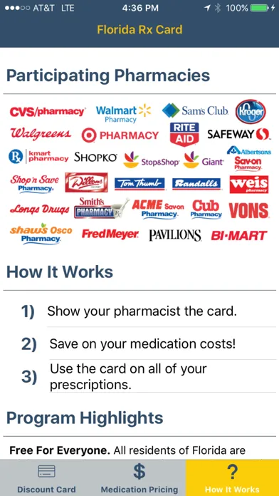 Ảnh chụp màn hình của Florida Rx Card