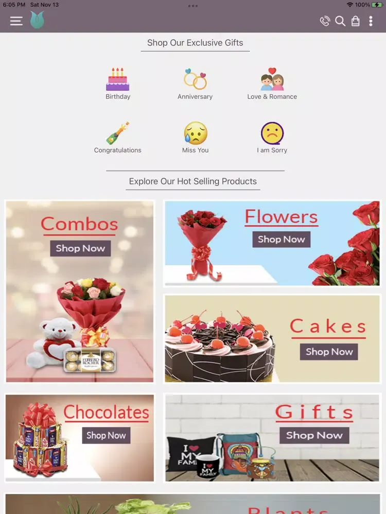 ภาพหน้าจอของ Flowers Cakes Online:Send Gift iPad 