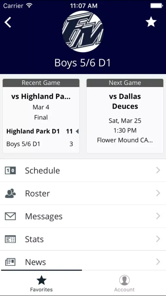 Capturas de tela do Flower Mound Lacrosse