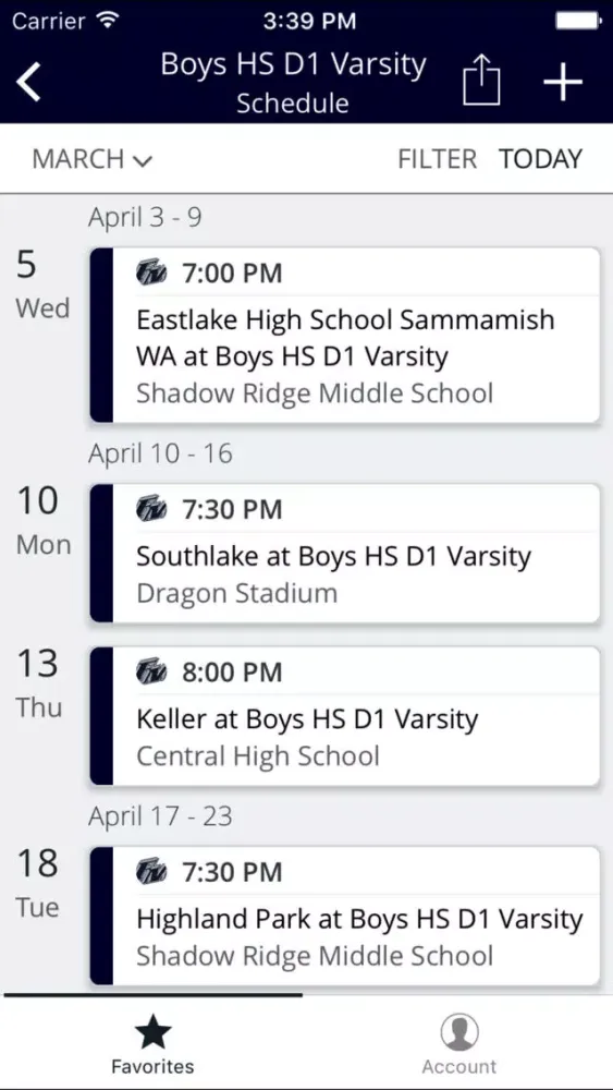 Capturas de tela do Flower Mound Lacrosse