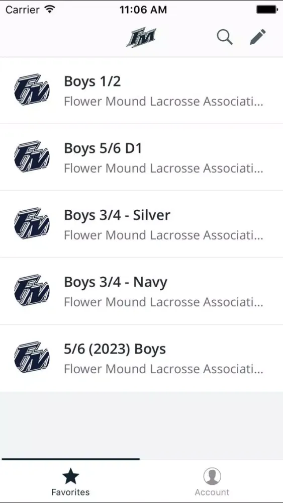Capturas de tela do Flower Mound Lacrosse