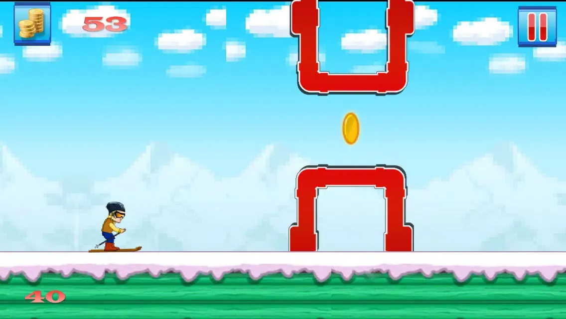 Capturas de tela do Ski-Cross Flying Trials : Fresh Powder Slope-s Free