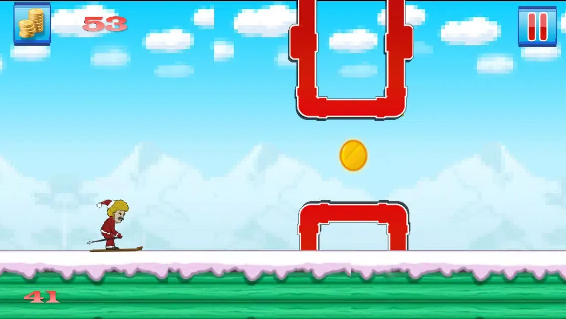 Capturas de tela do Ski-Cross Flying Trials : Fresh Powder Slope-s Free