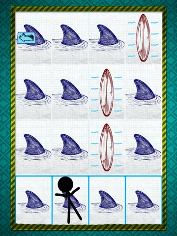 Stick-man Doodle Steps: Dont Step on The Shark Fins iPad Screenshots
