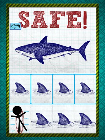 Stick-man Doodle Steps: Dont Step on The Shark Fins iPad Screenshots