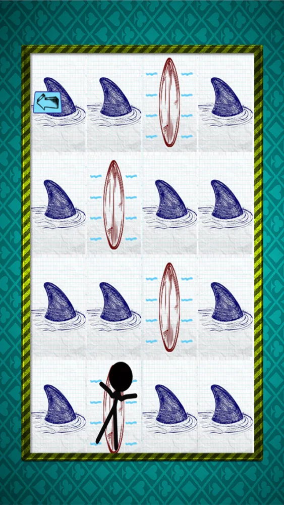 Stick-man Doodle Steps: Dont Step on The Shark Fins Screenshots