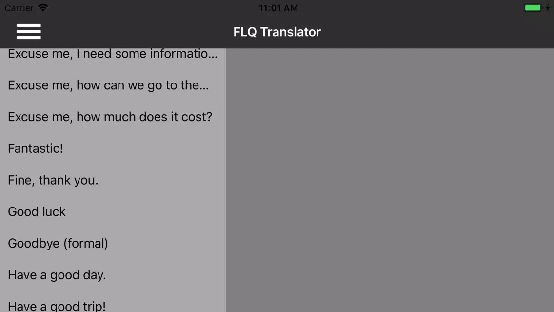 Tangkapan layar FLQ Translator