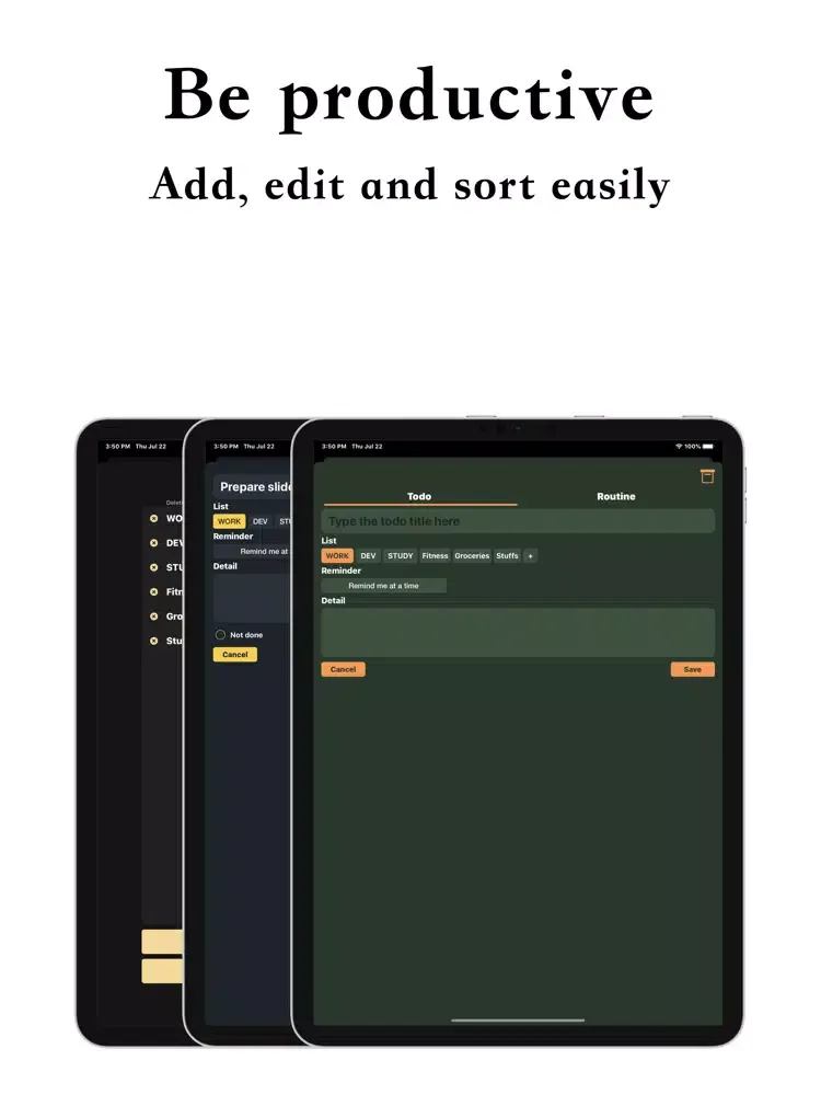 Today Do: To-do & Routine iPad 應用截圖