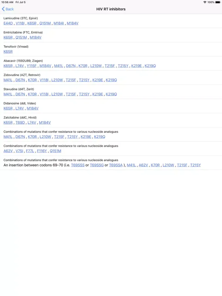 HIV&Hepatitis Drug Guide PRO iPad  Screenshots
