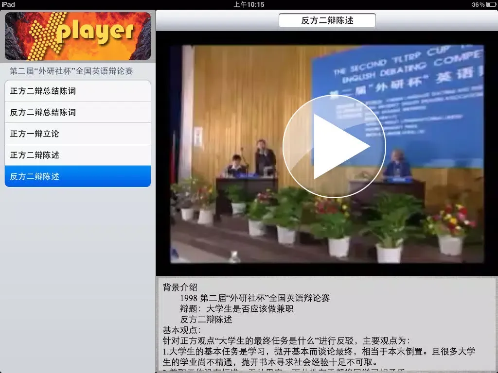 第二届“FLTRP杯”英语辩论赛 iPad  Ekran Görüntüleri