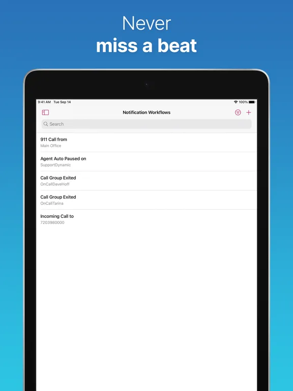 Ảnh chụp màn hình của FluentStream Admin iPad