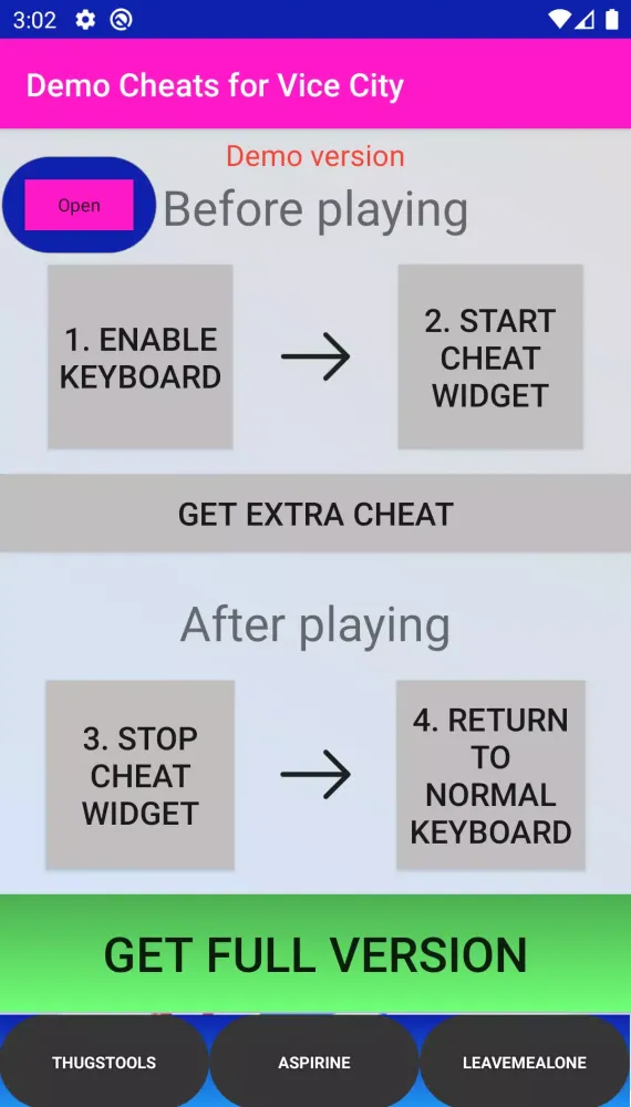 Скриншоты Cheats Keyboard Demo for Vice
