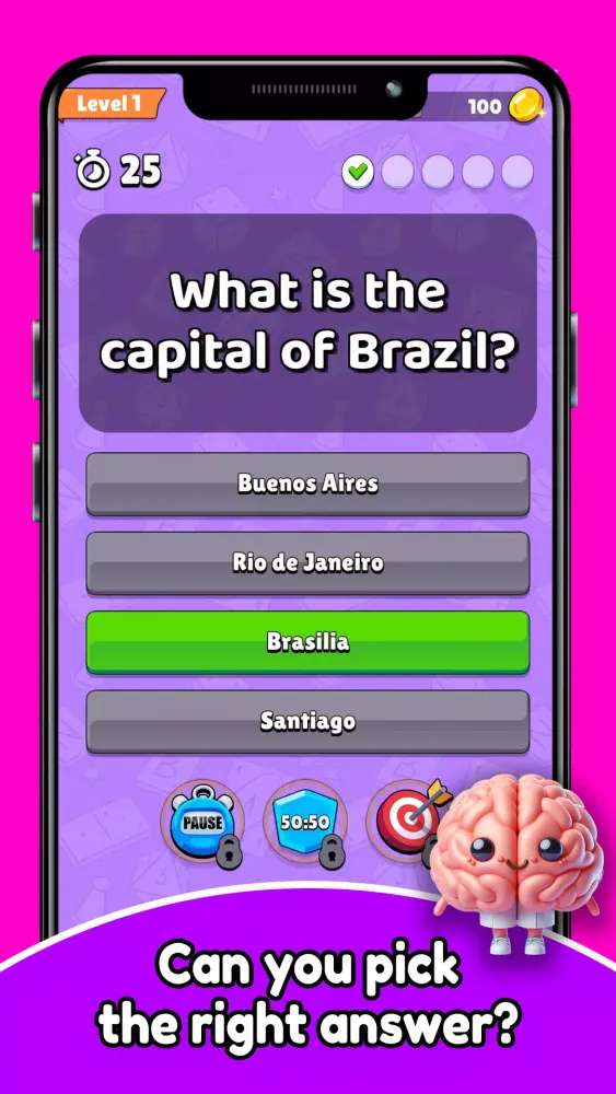 Tangkapan layar Brainy Quiz: Trivia Challenge