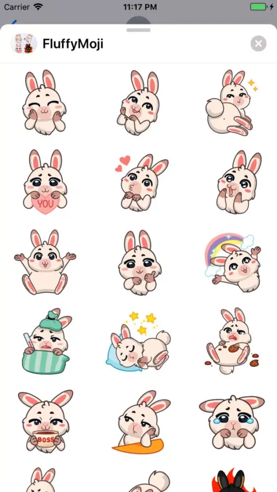FluffyMoji - Bunny Stickers应用截图