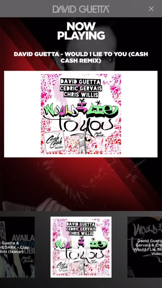 Ảnh chụp màn hình của David Guetta Official App