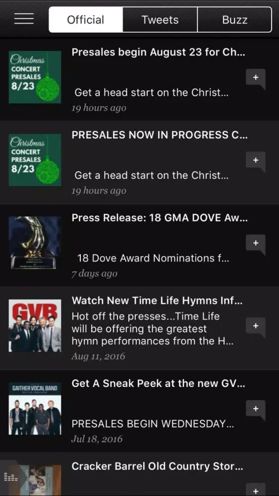 Gaither Vocal Band سکرین شاٹس
