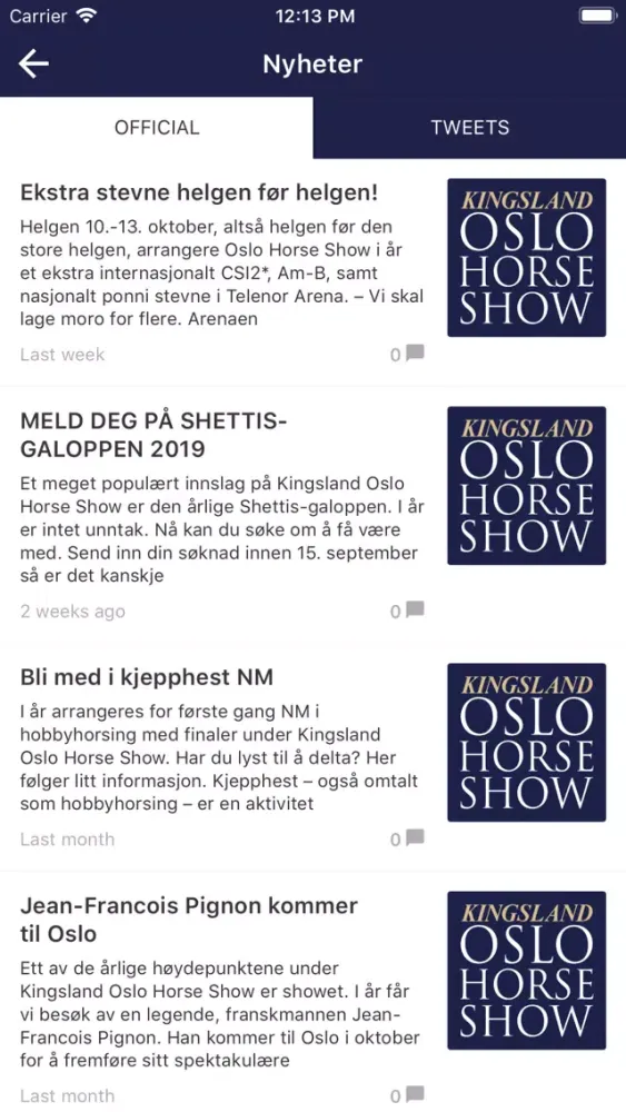 Captures d'écran de Kingsland Oslo Horse Show