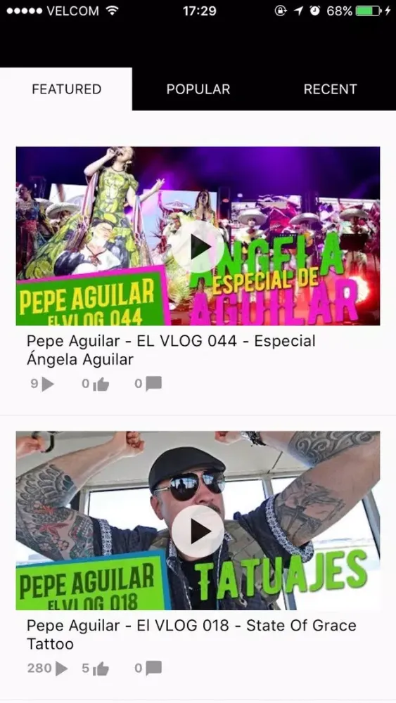 Capturas de tela do Pepe Aguilar App