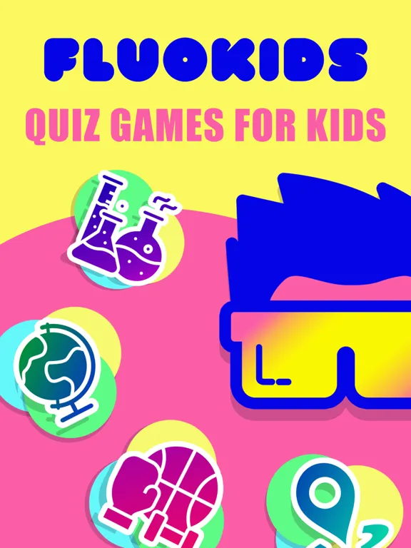 Tangkapan layar Kids quizzes, podcast FluoKids iPad 