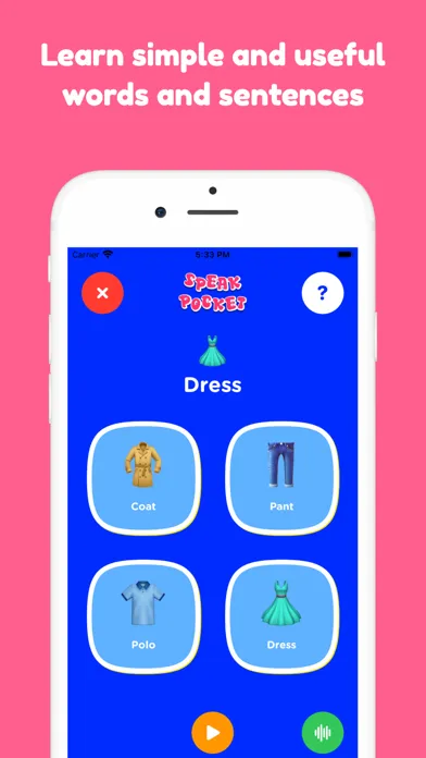 Spanish for kids, Speak Pocket سکرین شاٹس
