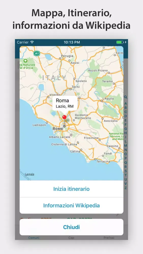 Cap,Prefissi e Comuni d'Italia Screenshots
