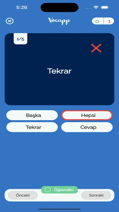 VOCAPP Ekran Görüntüleri