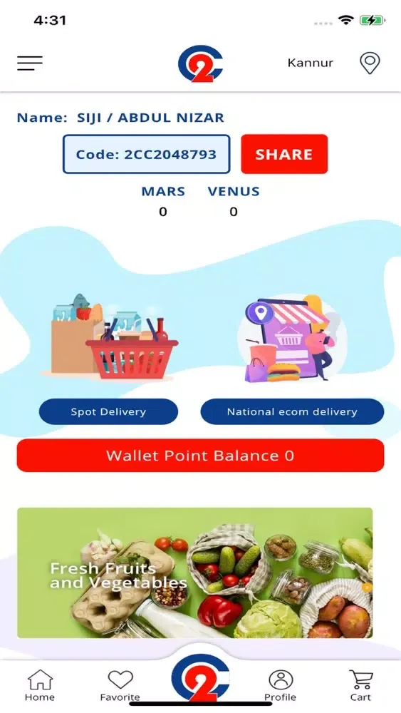 Ảnh chụp màn hình của 2C CART