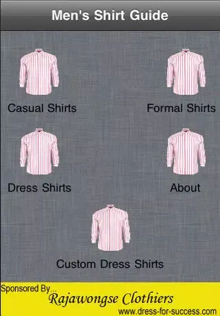 Screenshot di Men's Shirt Guide