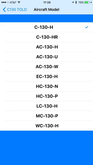 C130 TOLD Calculator: T56-A-15 Screenshots
