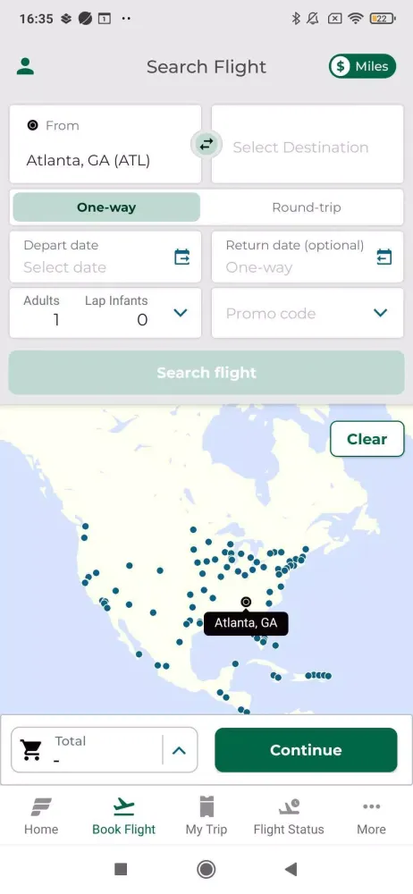 Frontier Airlines سکرین شاٹس