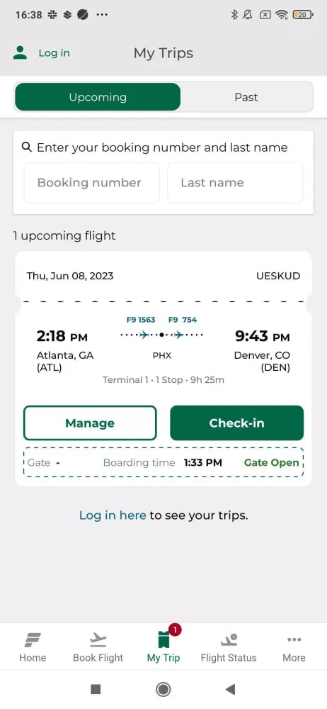 Frontier Airlines سکرین شاٹس
