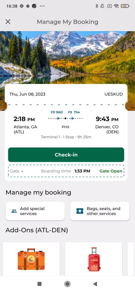 Frontier Airlines سکرین شاٹس
