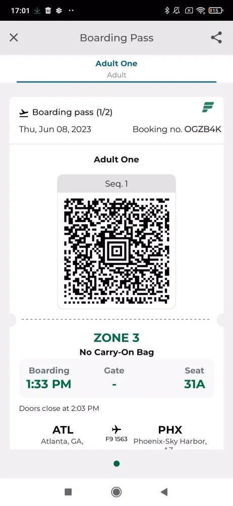 Frontier Airlines سکرین شاٹس