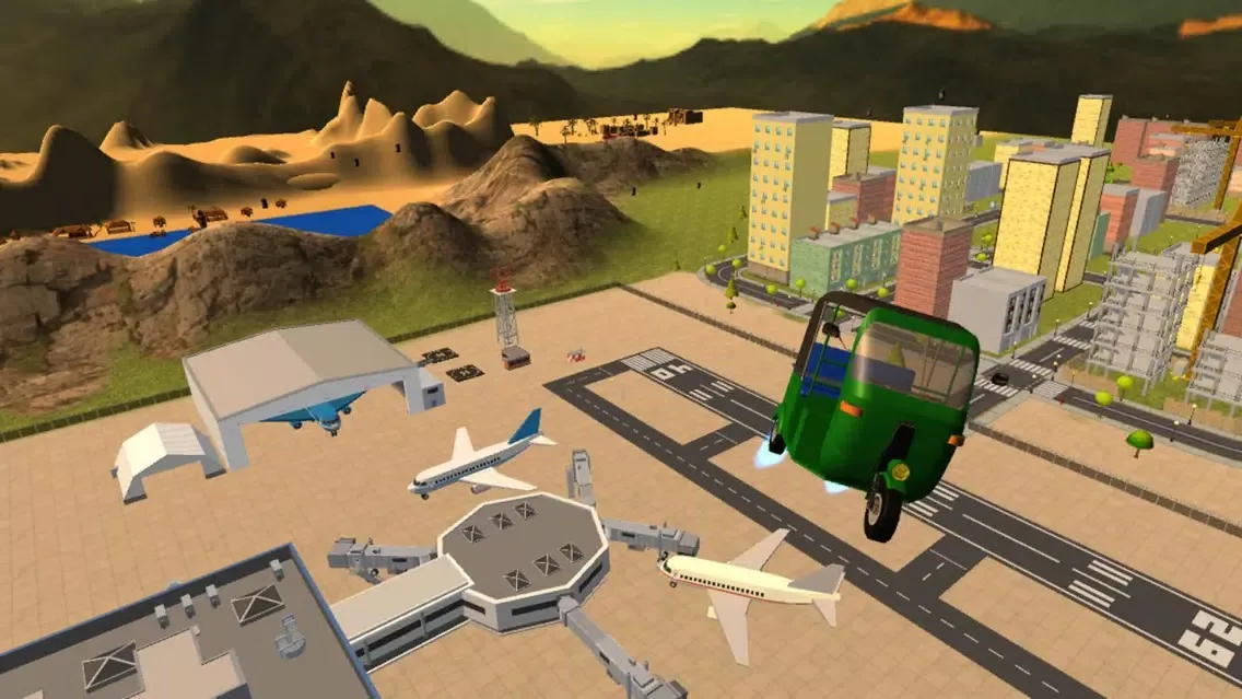 Flying Tuk Tuk Auto Rickshaw Simulator 3D Screenshots