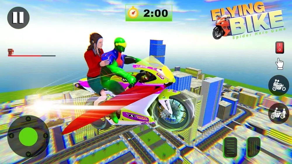 Tangkapan layar Flying Bike Spider Hero Game