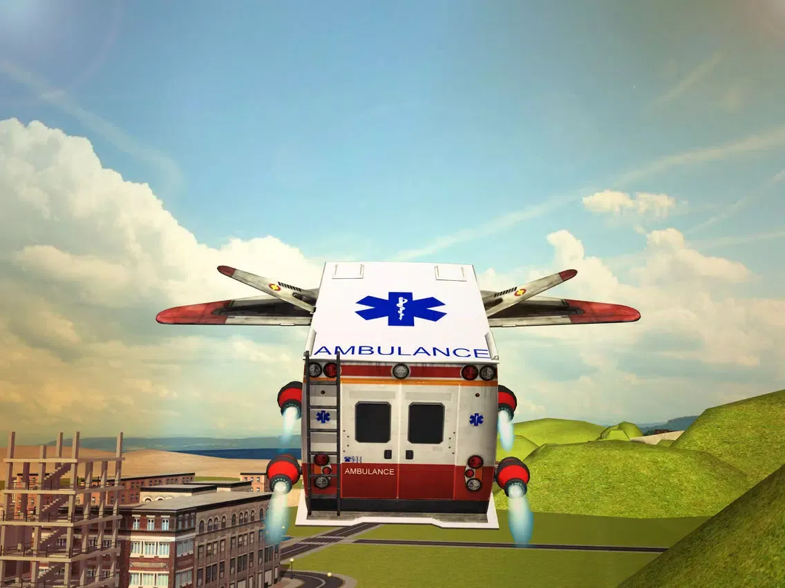 Flying Ambulance Driving 3d simulator iPad 应用截图