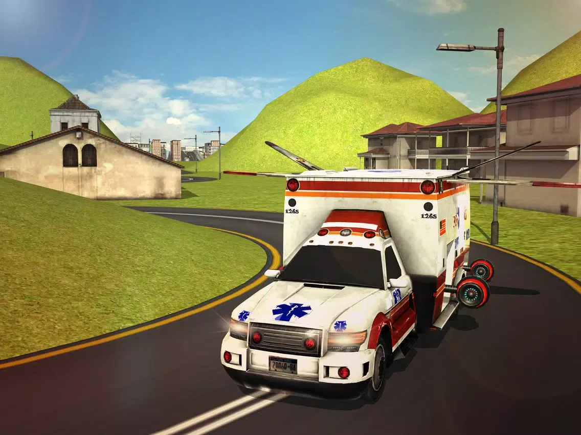 Flying Ambulance Driving 3d simulator iPad 应用截图