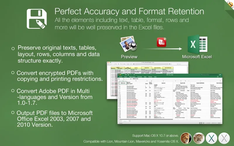 PDF to Excel OCR Converter Pro Screenshots